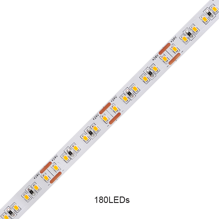 Luci di striscia a led bianche calde SMD 2216 24V 180leds/m 8mm